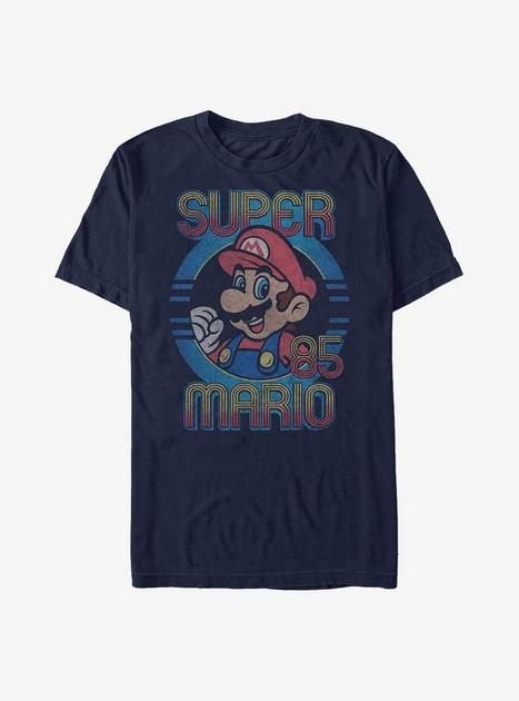 Nintendo Mario Super Bro '85 Badge T-Shirt - BLUE | BoxLunch