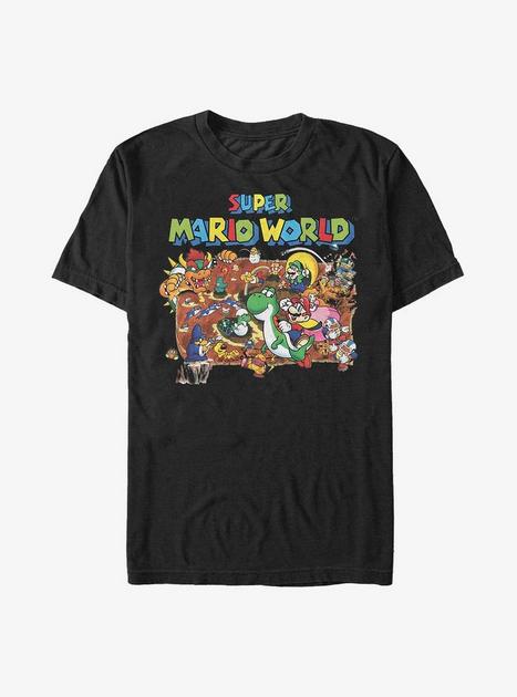 Nintendo Mario World Map T-Shirt - BLACK | BoxLunch