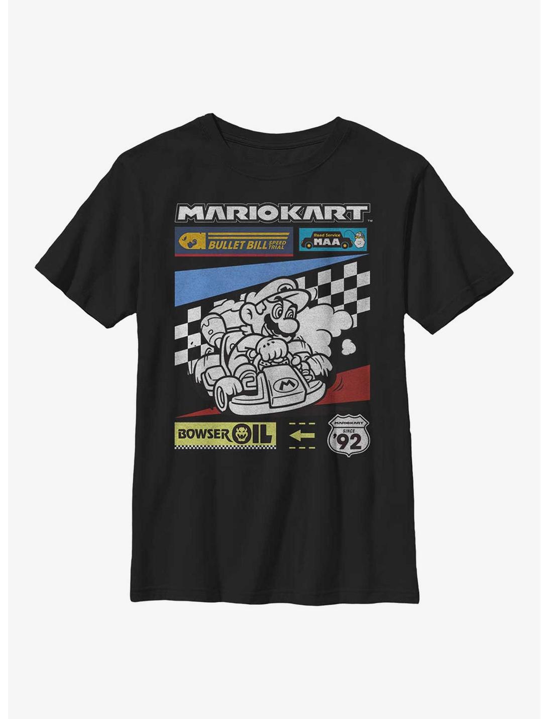 Nintendo Mario Kart Drift Racer Youth T-Shirt, BLACK, hi-res