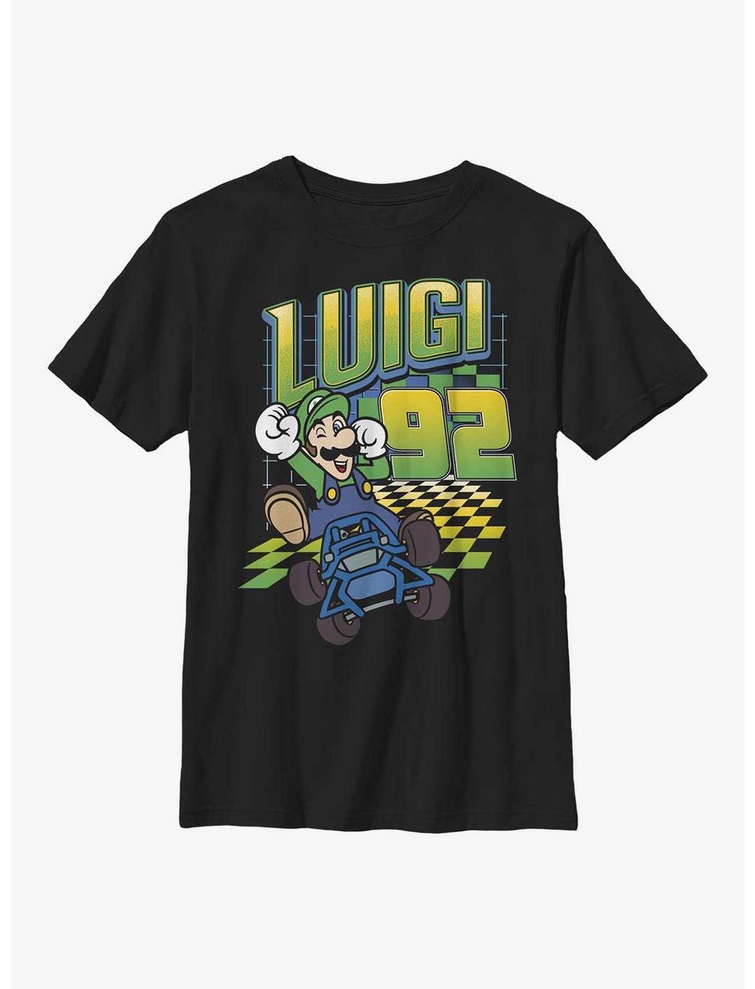 Nintendo Mario Kart Luigi '92 Youth T-Shirt, BLACK, hi-res
