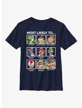 Plus Size Nintendo Mario Characters Most Likely To Youth T-Shirt, , hi-res