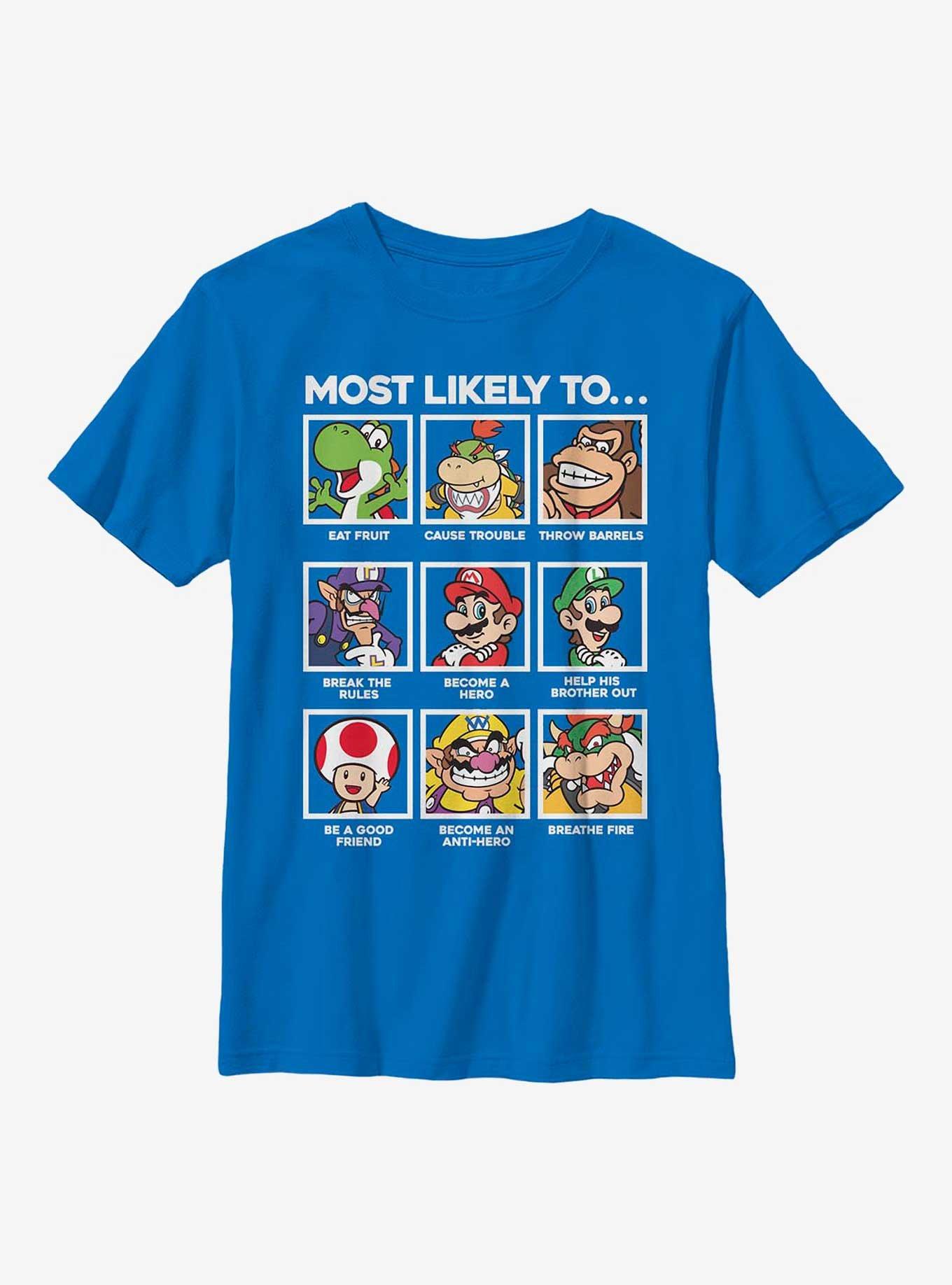 Nintendo Mario Characters Most Likely To Youth T-Shirt