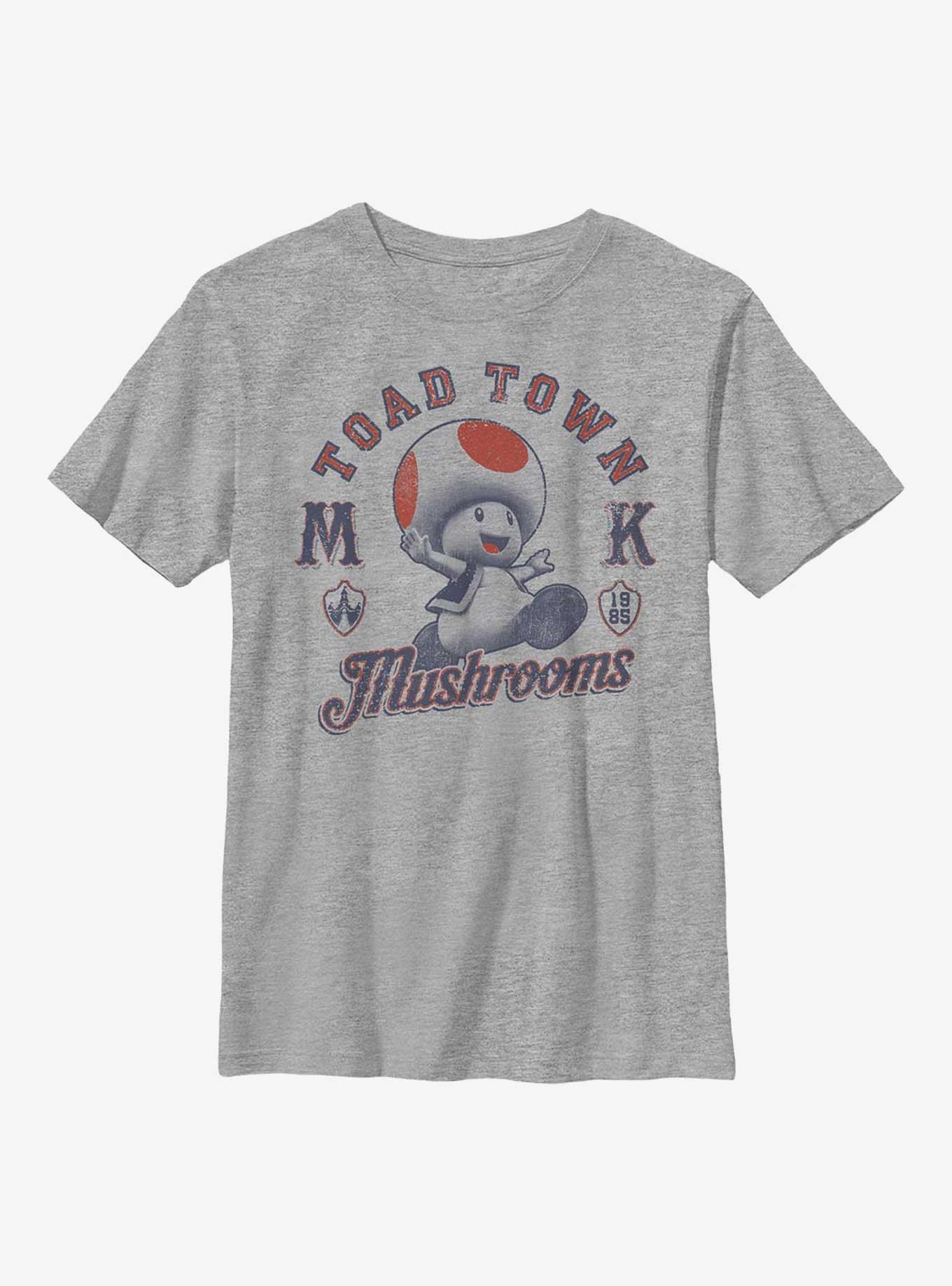 Nintendo Mario Toad Town Mushrooms Youth T-Shirt, , hi-res