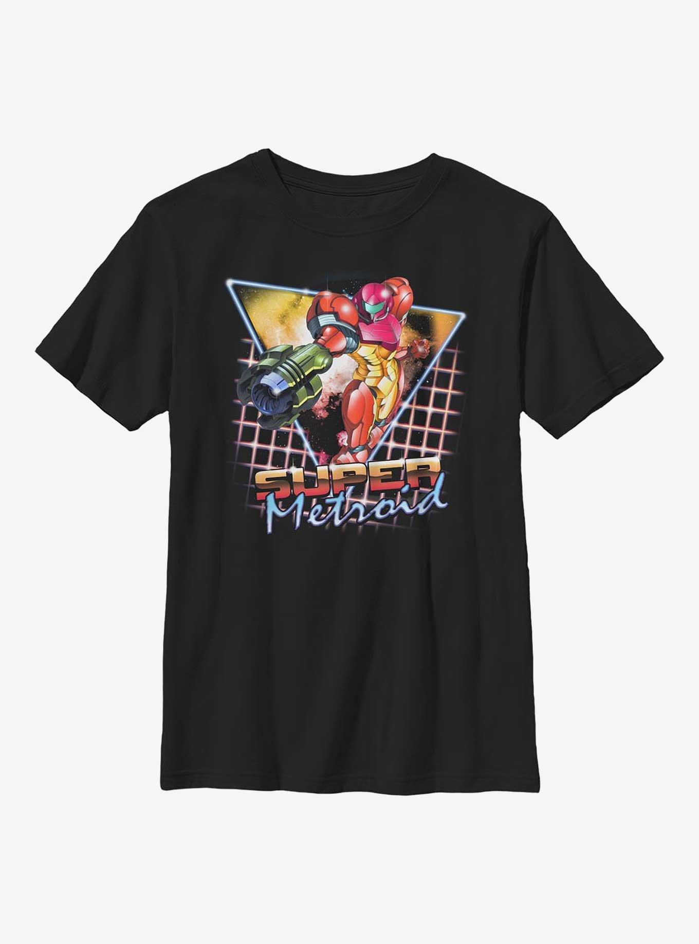Nintendo Metroid Retro Super Metroid Youth T-Shirt, BLACK, hi-res