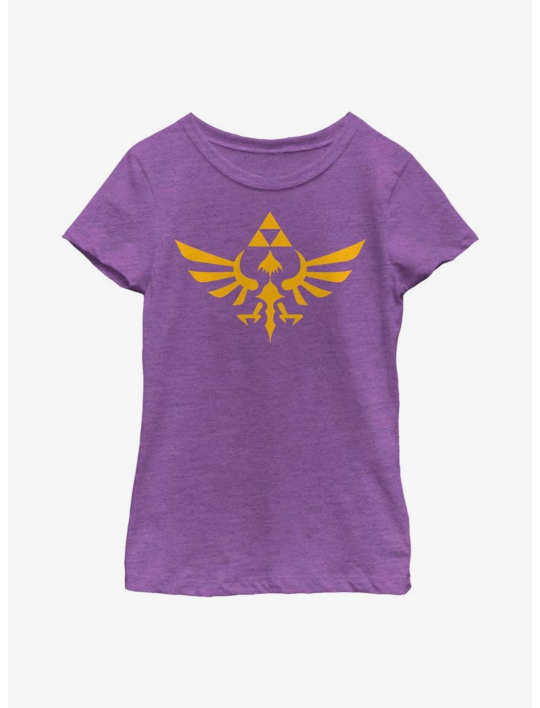 The Legend of Zelda Triumphant Triforce Logo Youth Girls T-Shirt, PURPLE BERRY, hi-res