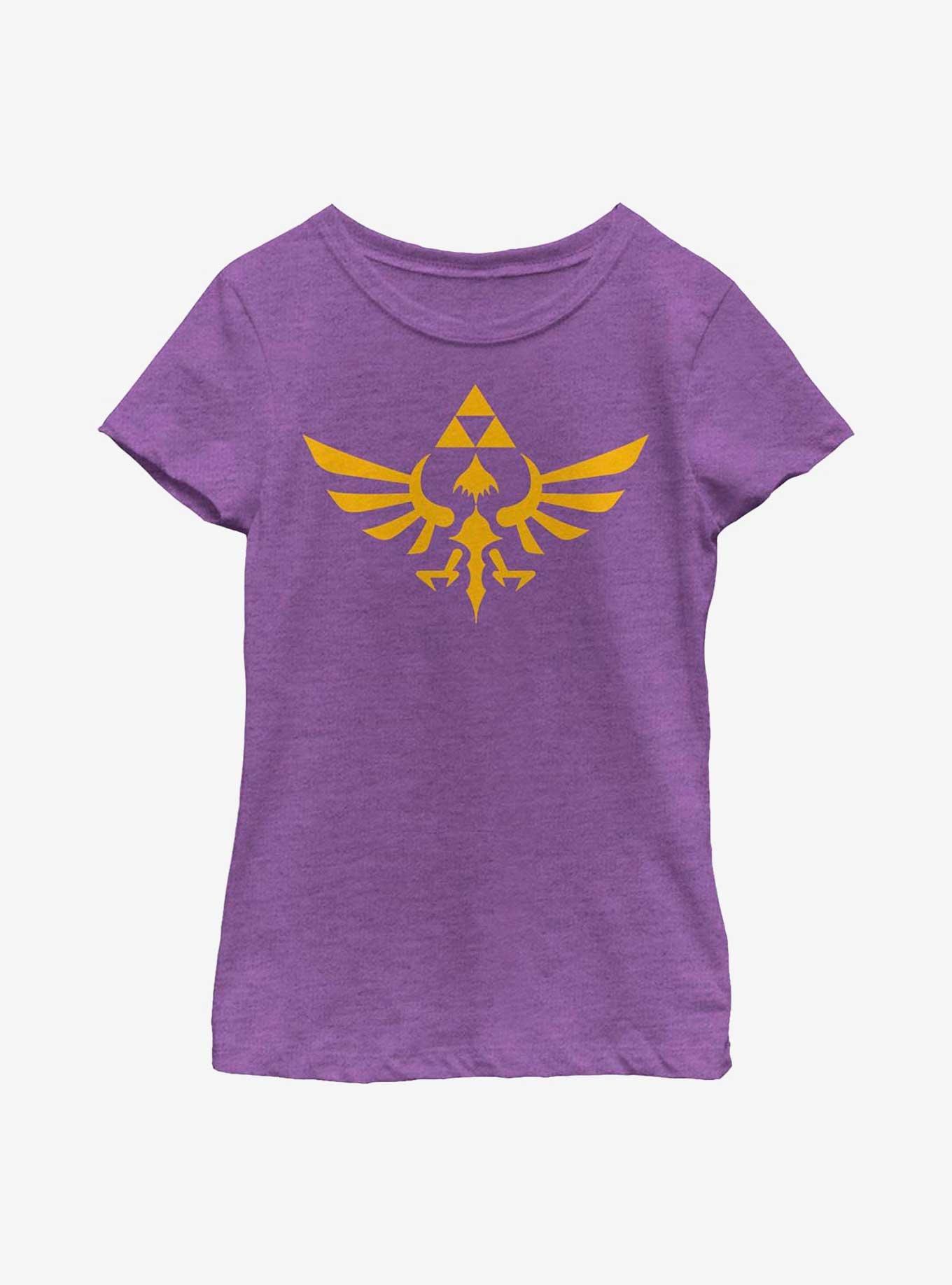 The Legend of Zelda Triumphant Triforce Logo Youth Girls T-Shirt, PURPLE BERRY, hi-res