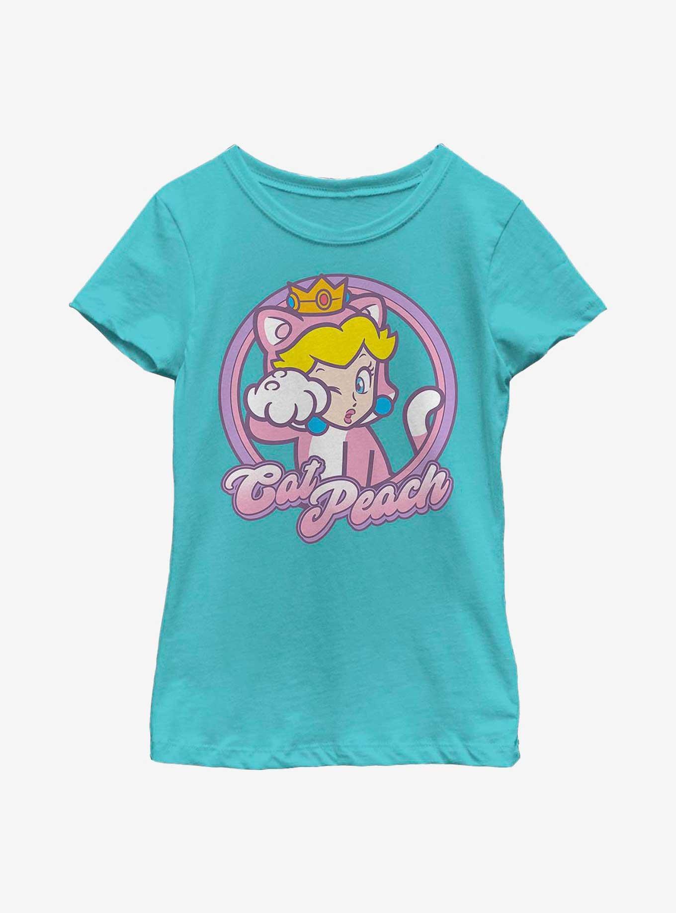 Nintendo Mario Kitty Princess Peach Youth Girls T-Shirt, TAHI BLUE, hi-res