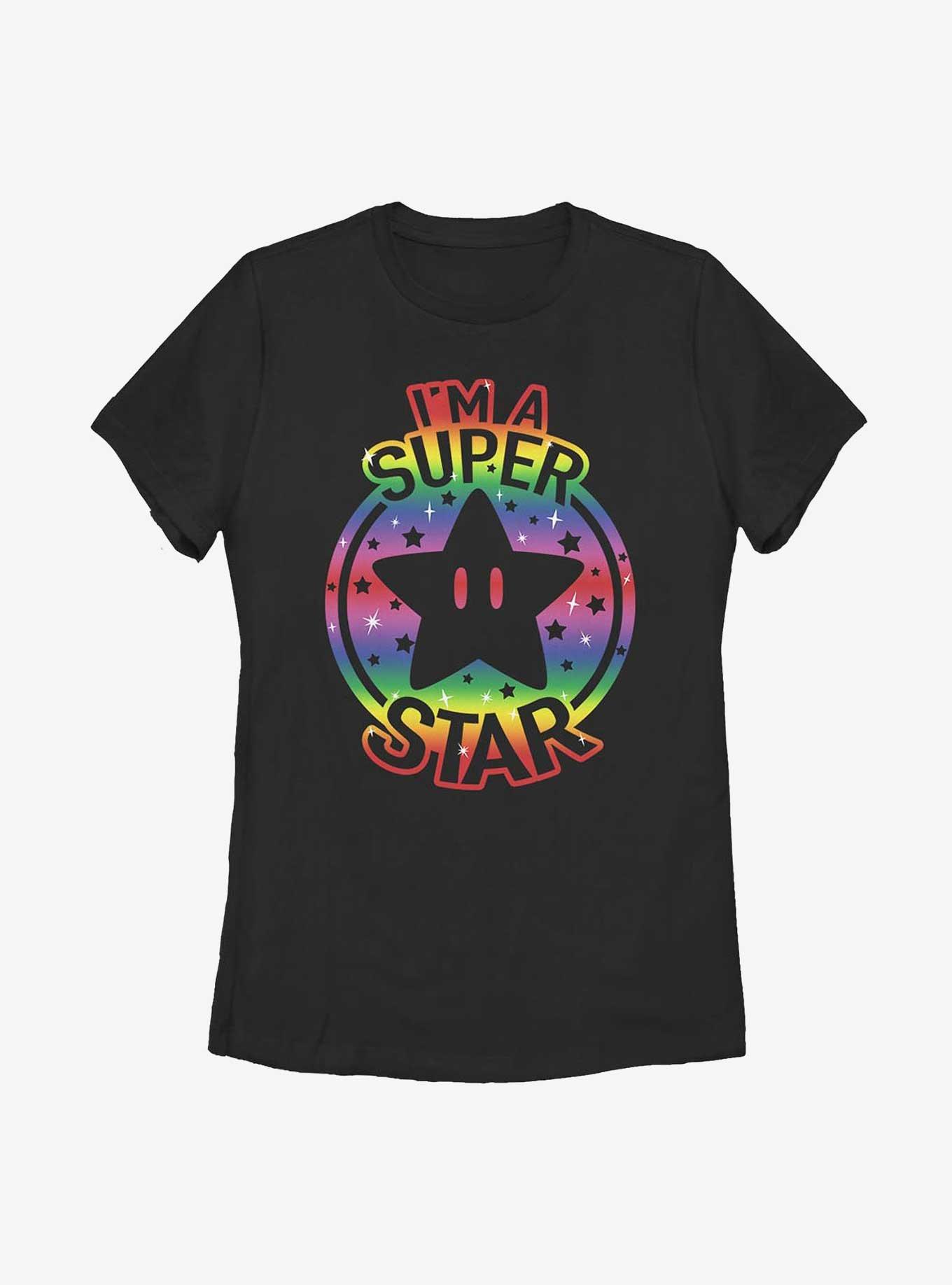 Nintendo Mario Rainbow Super Star Womens T-Shirt
