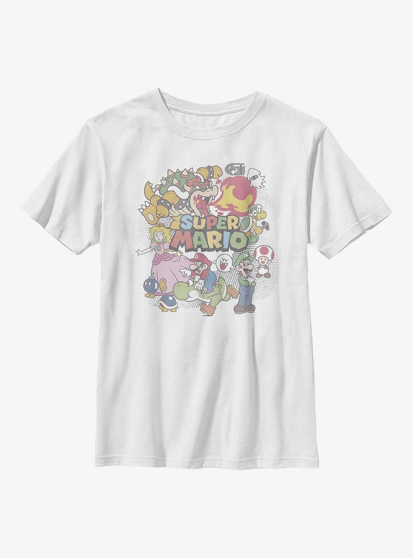 Nintendo Mario Character Collage Youth T-Shirt, , hi-res