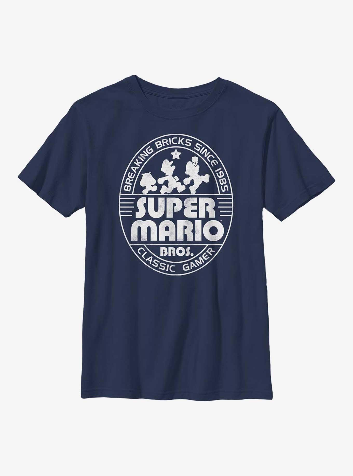 Nintendo Mario Classic Gamer Youth T-Shirt, NAVY, hi-res