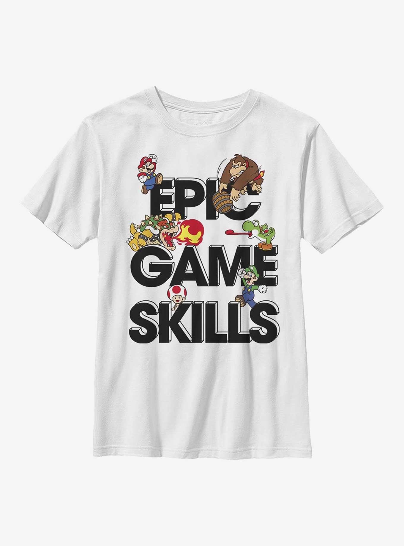 Nintendo Mario Epic Game Skills Youth T-Shirt, WHITE, hi-res