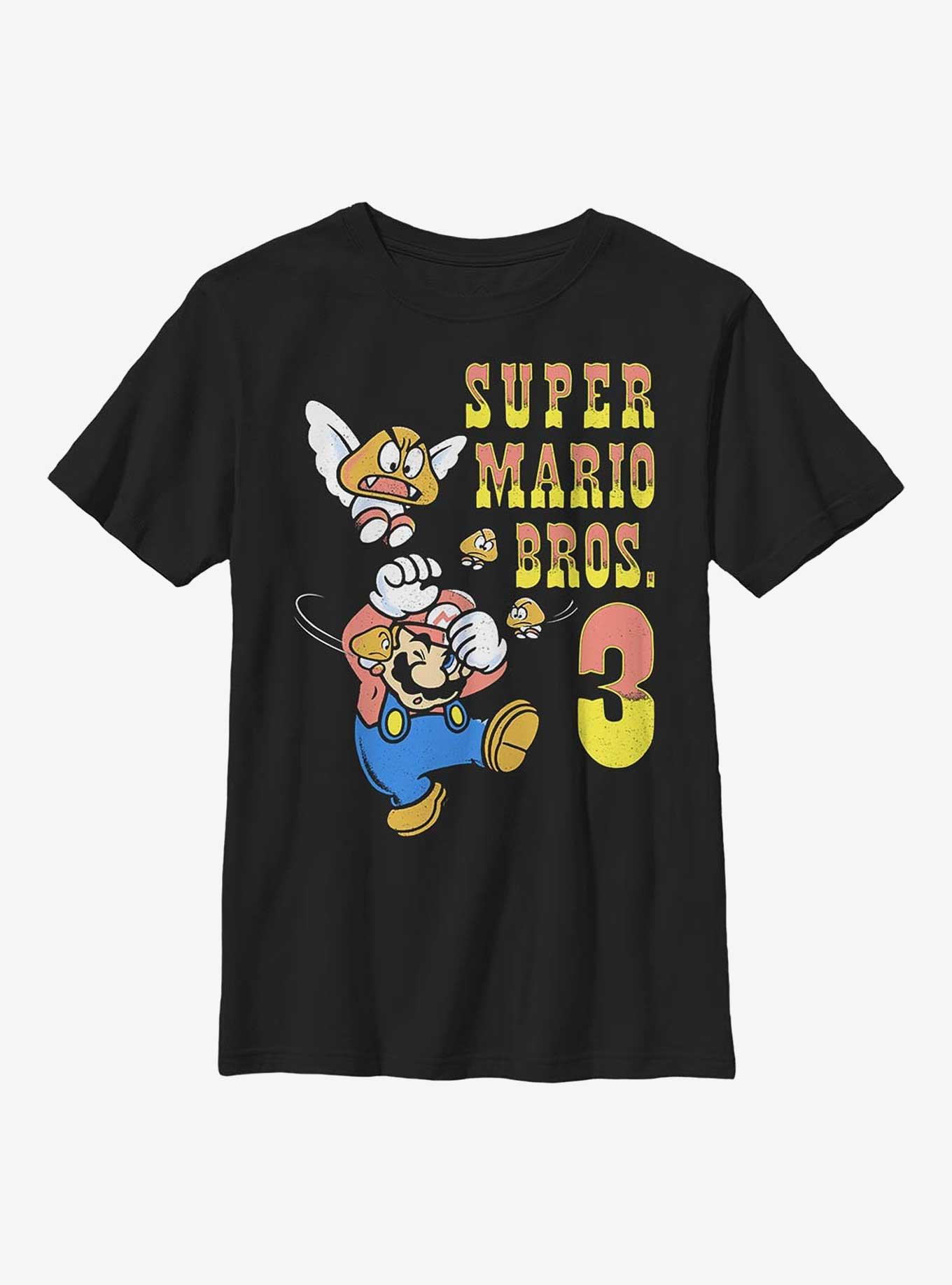 Nintendo Mario Goombas Attack Youth T-Shirt, BLACK, hi-res