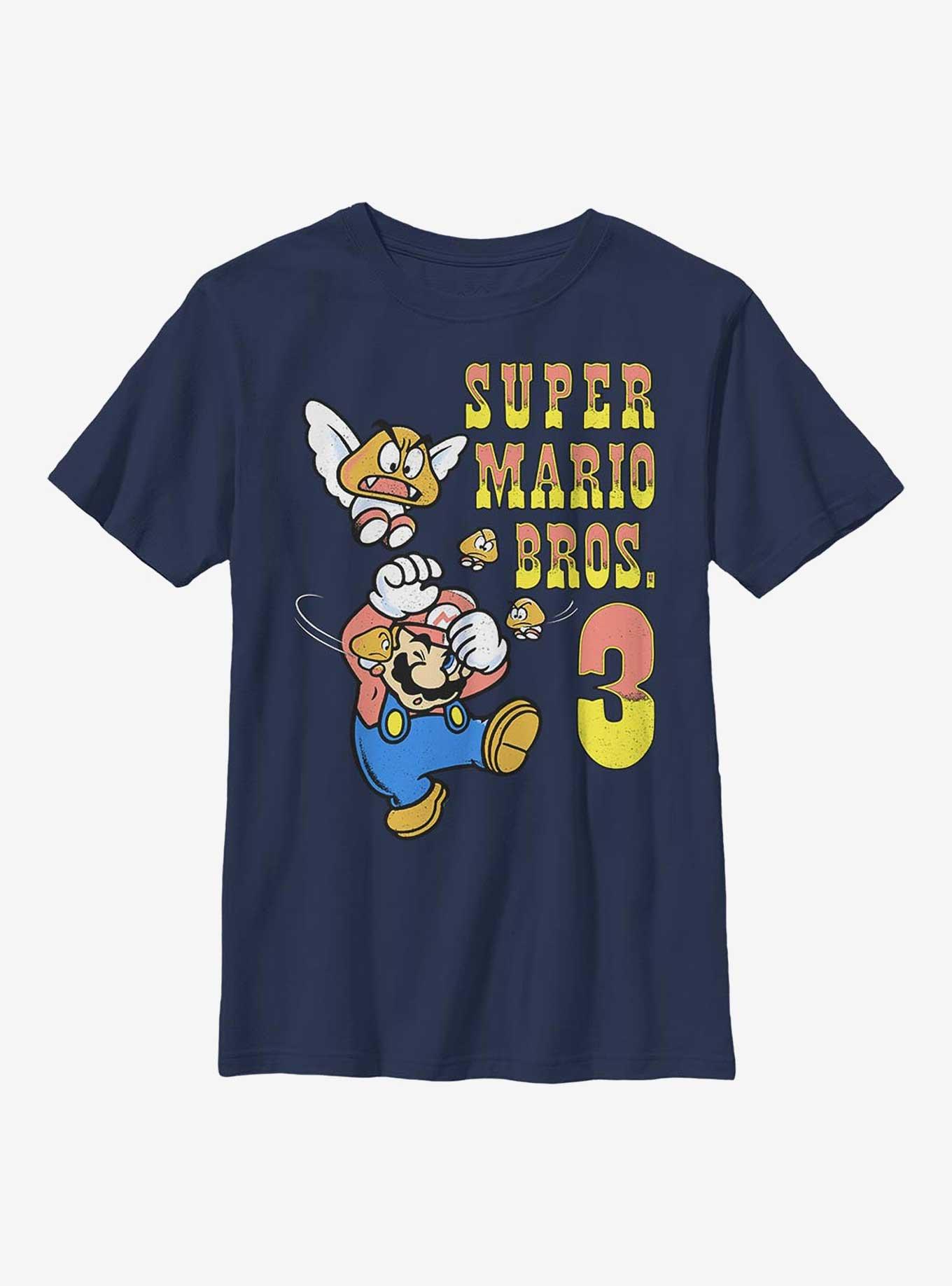 Nintendo Mario Goombas Attack Youth T-Shirt, NAVY, hi-res