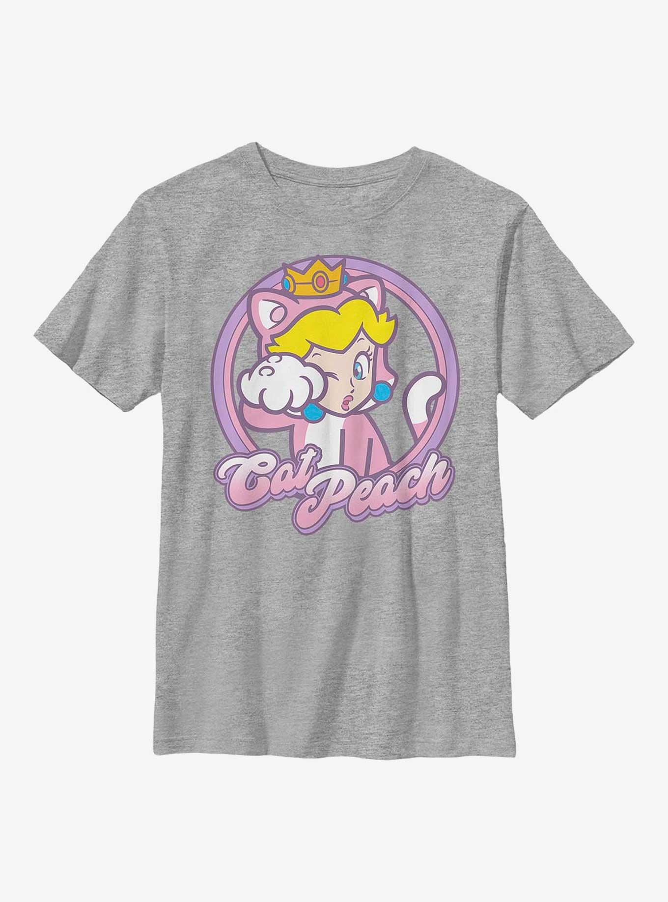 Nintendo Mario Kitty Princess Peach Youth T-Shirt, ATH HTR, hi-res
