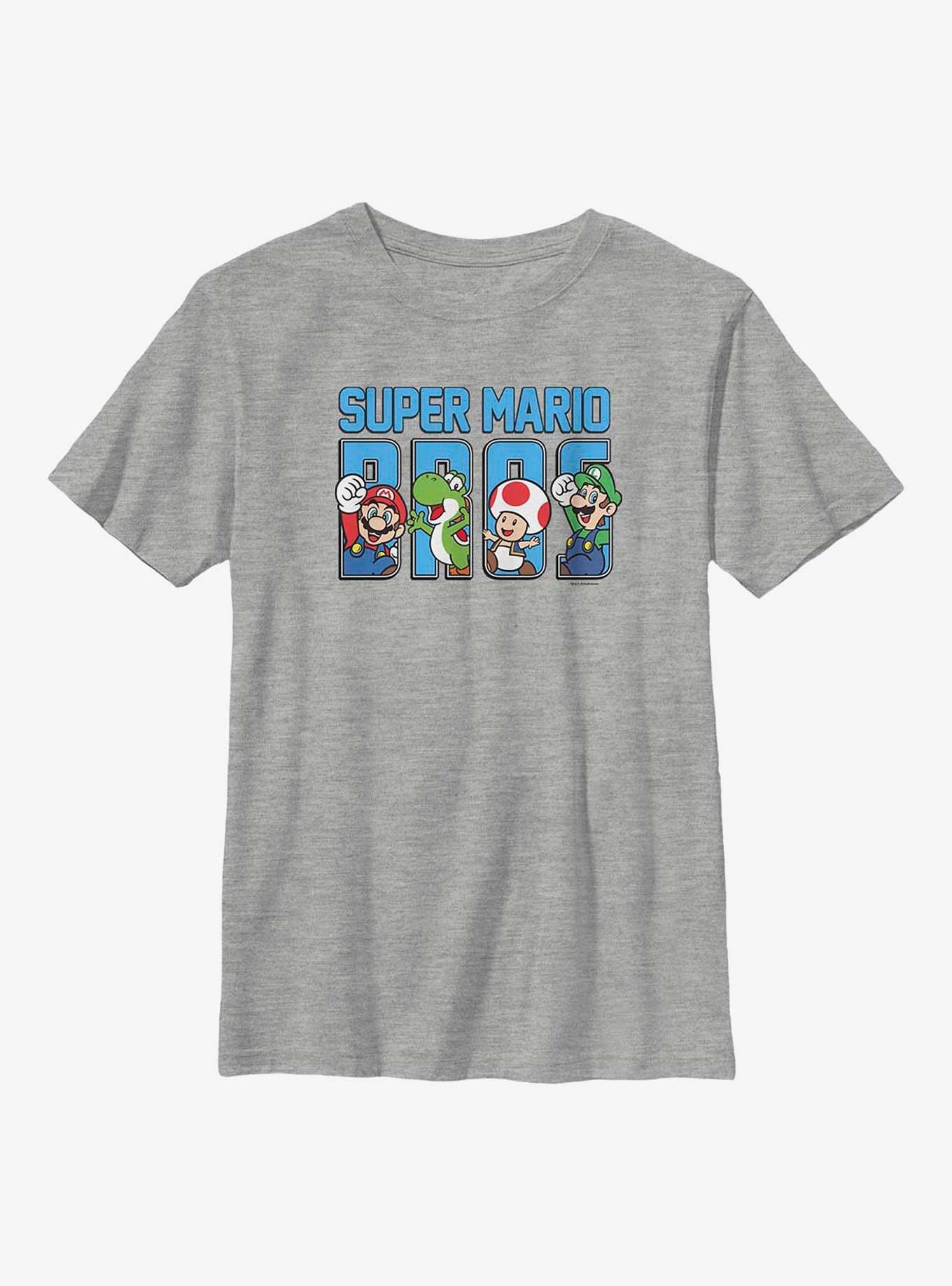 Nintendo Mario Super Letter Fill Youth T-Shirt, ATH HTR, hi-res