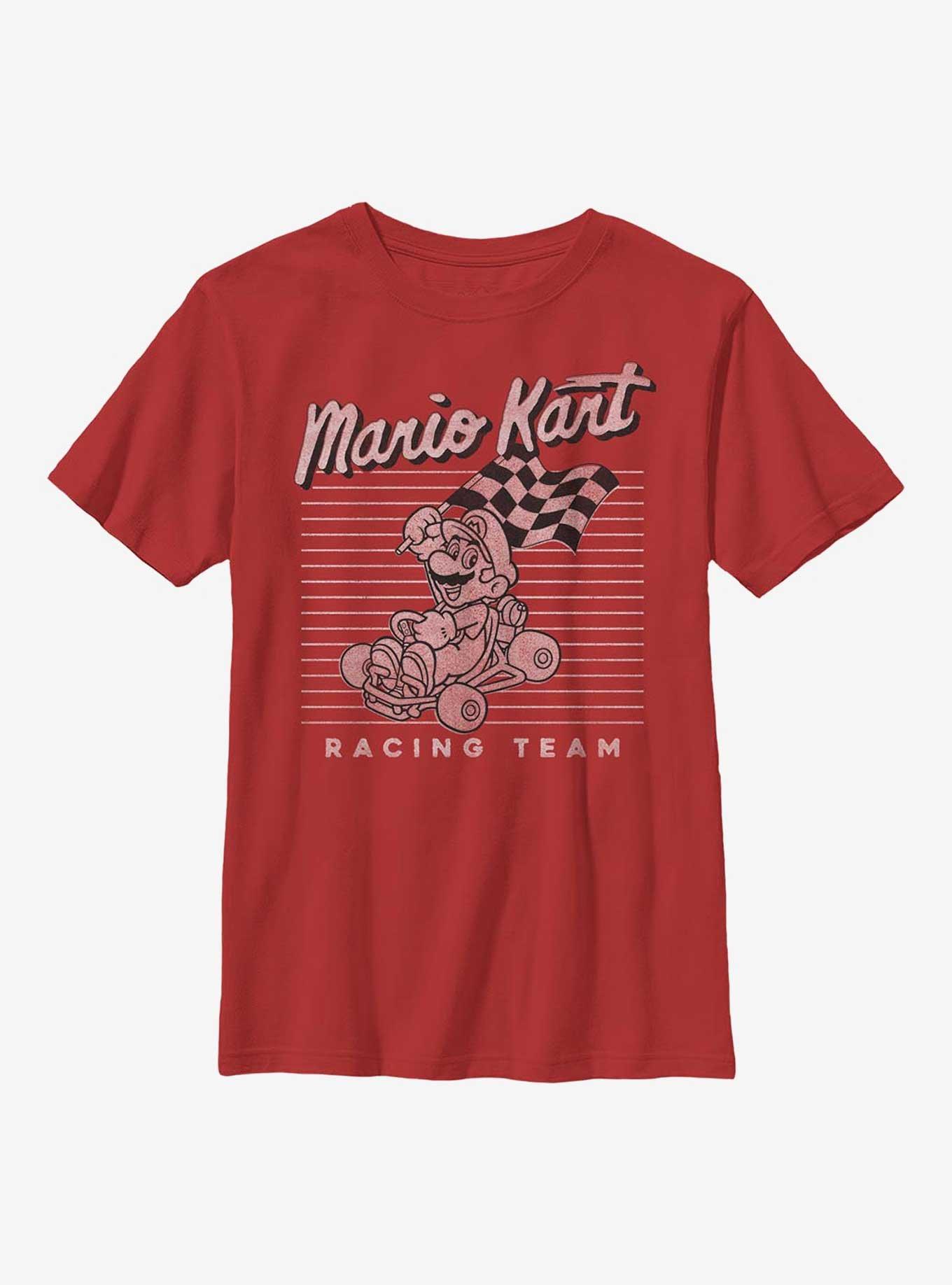 Nintendo Mario Vintage Mario Kart Team Youth T-Shirt, RED, hi-res