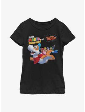 Nintendo Bowser's Fury Flying Through Youth Girls T-Shirt, , hi-res