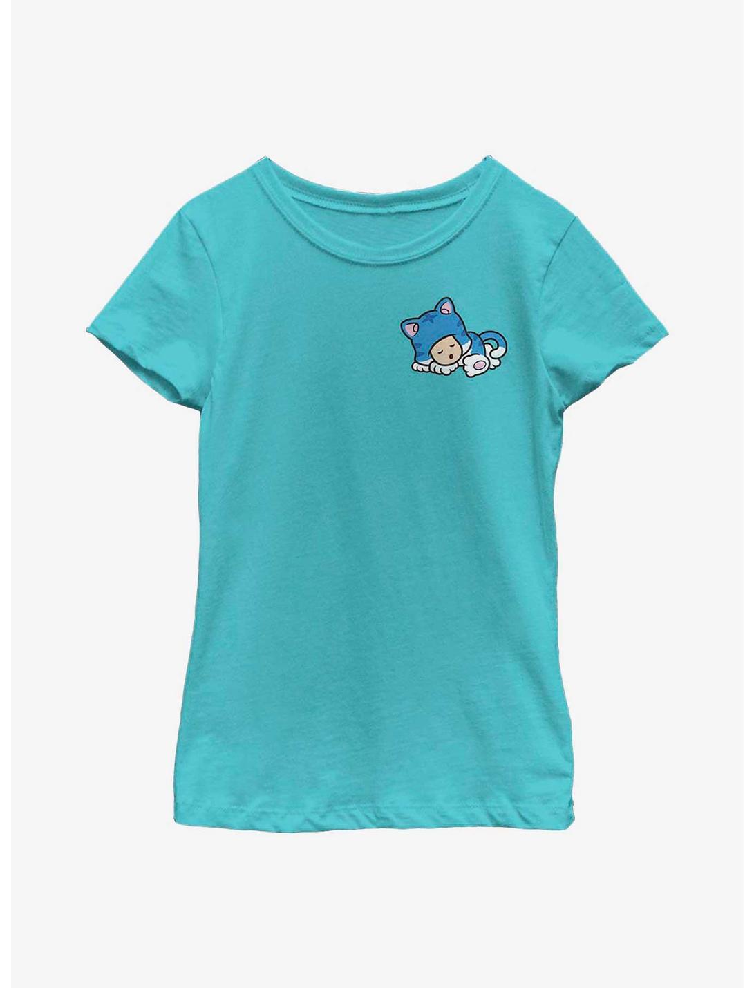 Nintendo Sleepy Blue Cat Youth Girls T-Shirt, TAHI BLUE, hi-res