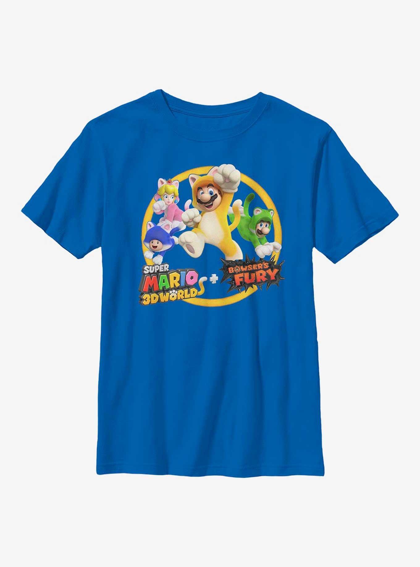 Nintendo Bowser's Fury Youth T-Shirt, ROYAL, hi-res
