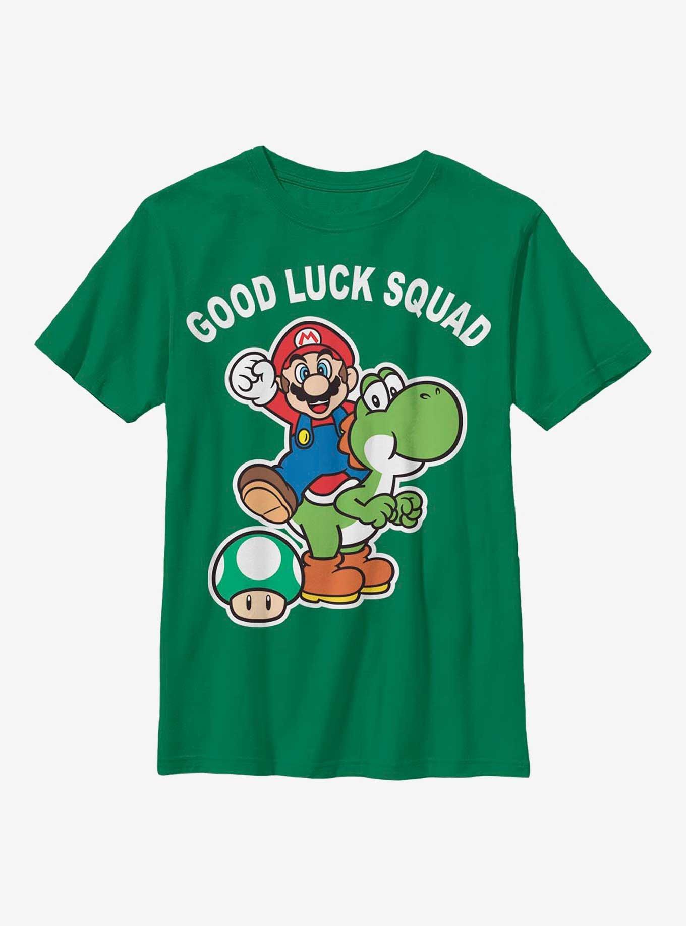 Nintendo Mario Good Luck Squad Youth T-Shirt, , hi-res