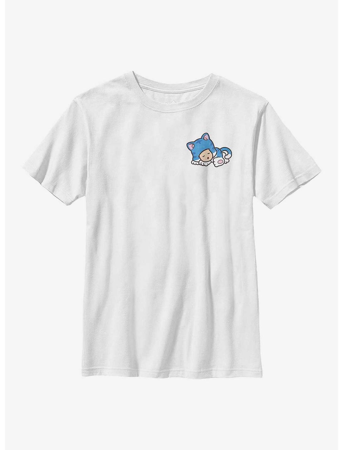 Nintendo Sleepy Blue Cat Youth T-Shirt, WHITE, hi-res