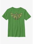 The Legend of Zelda Camo Hyrule Crest Youth T-Shirt, KELLY, hi-res