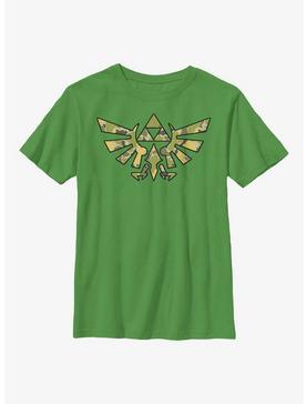 The Legend of Zelda Camo Hyrule Crest Youth T-Shirt, , hi-res