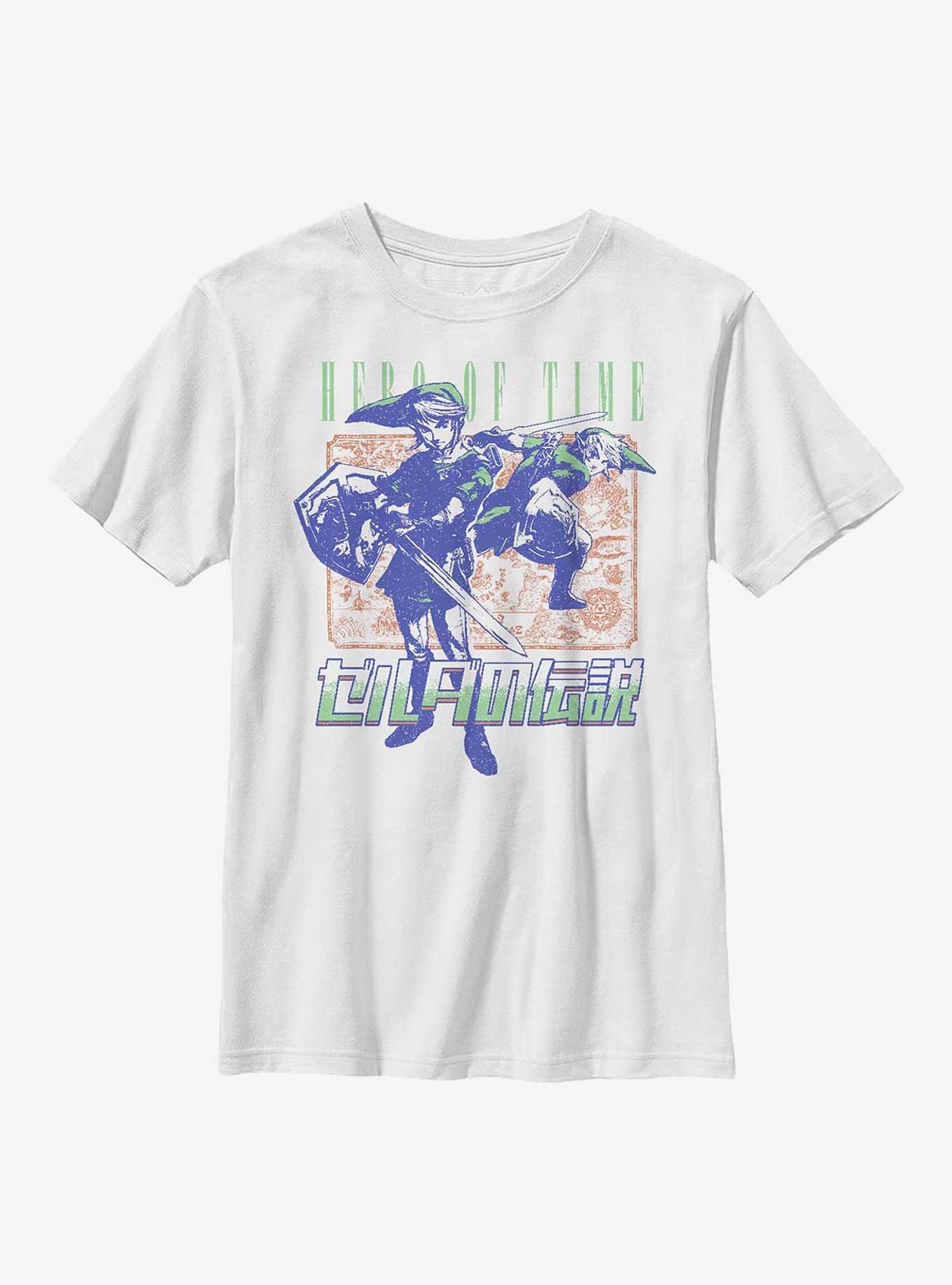 The Legend of Zelda Link Hero of Time Youth T-Shirt, WHITE, hi-res