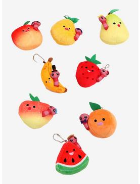 Worms & Fruits Plush Blind Bag Keychain - BoxLunch Exclusive, , hi-res