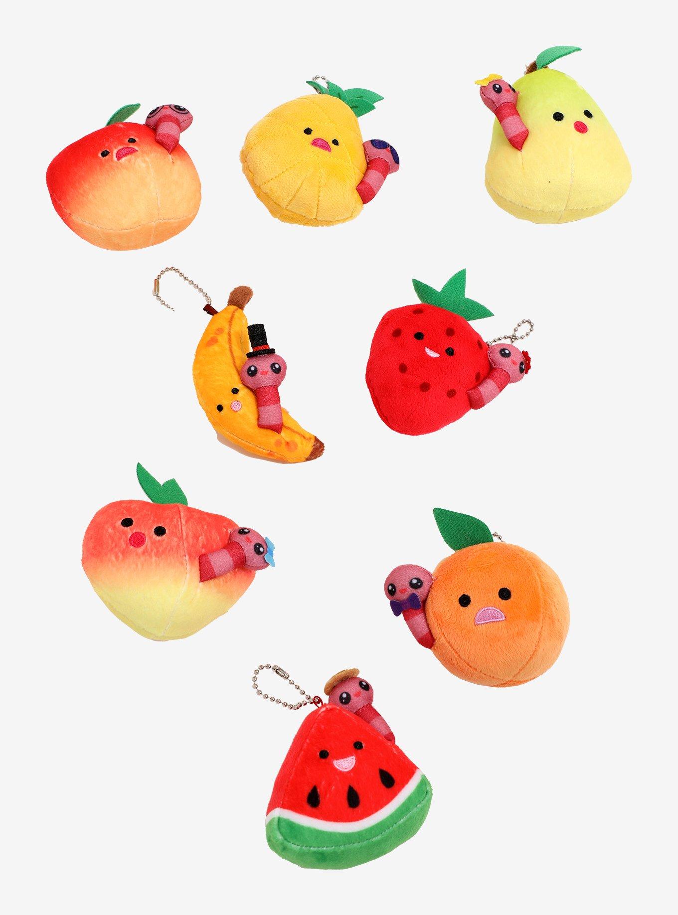 Worms & Fruits Plush Blind Bag Keychain - BoxLunch Exclusive, , hi-res