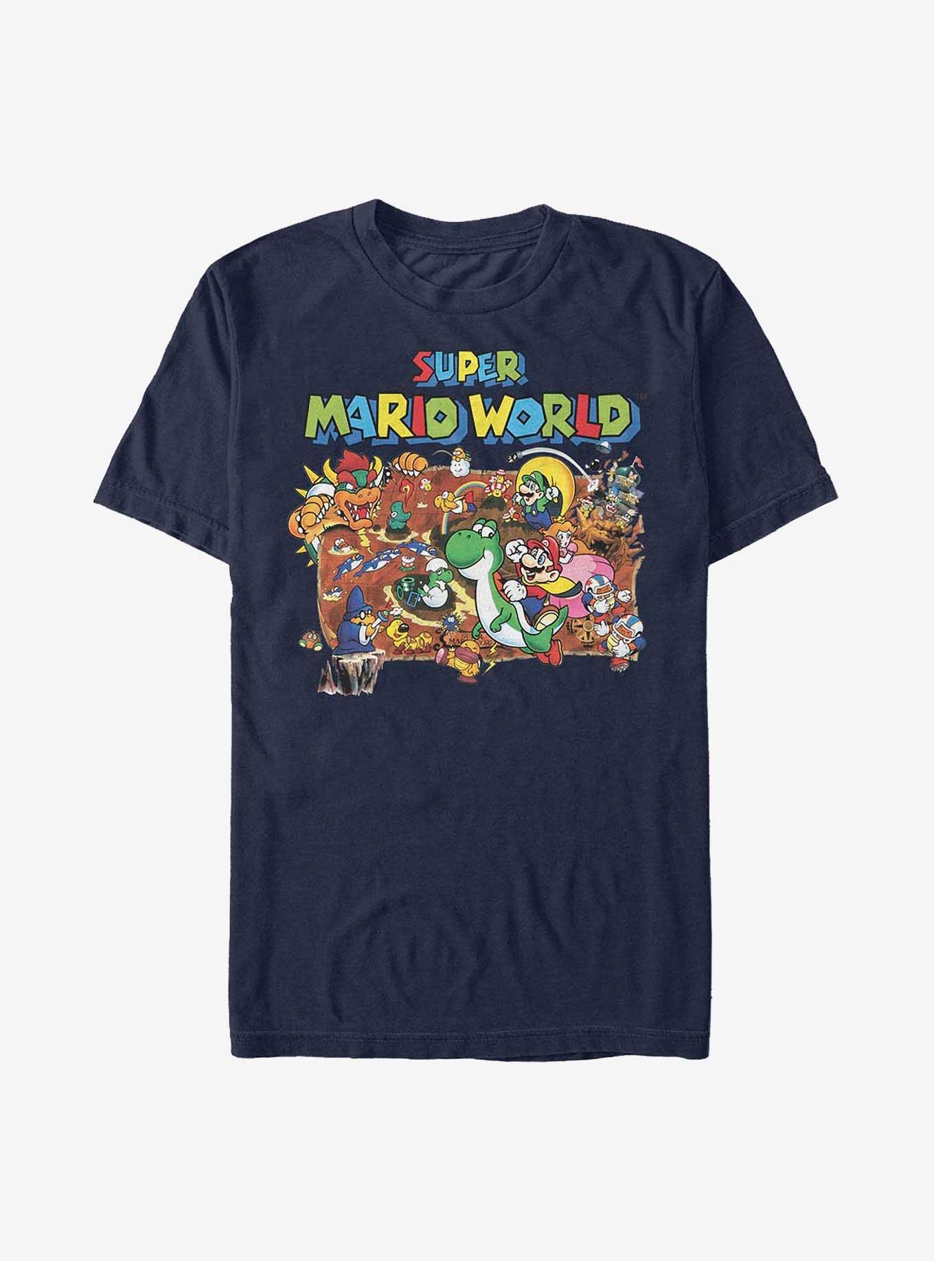 Nintendo Mario World Map T-Shirt, NAVY, hi-res view 1