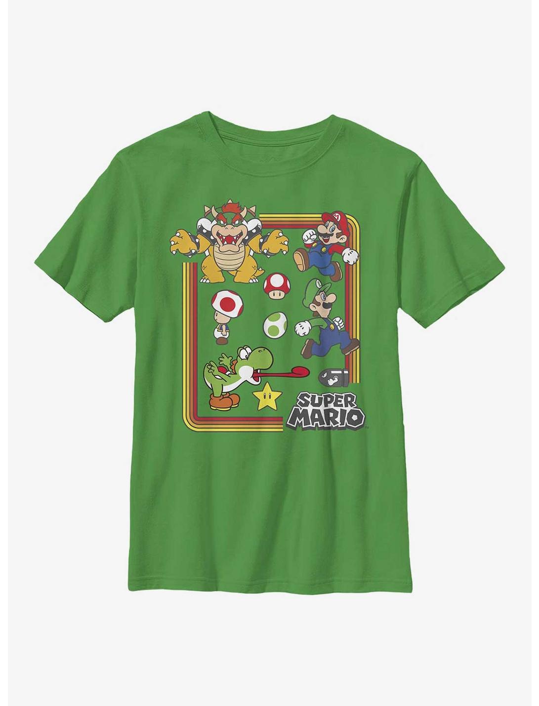 Nintendo Mario Character Group Youth T-Shirt, KELLY, hi-res