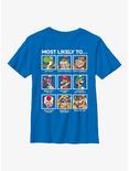 Nintendo Mario Characters Most Likely To Youth T-Shirt, ROYAL, hi-res