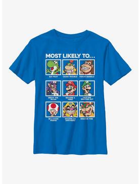 Nintendo Mario Characters Most Likely To Youth T-Shirt, , hi-res