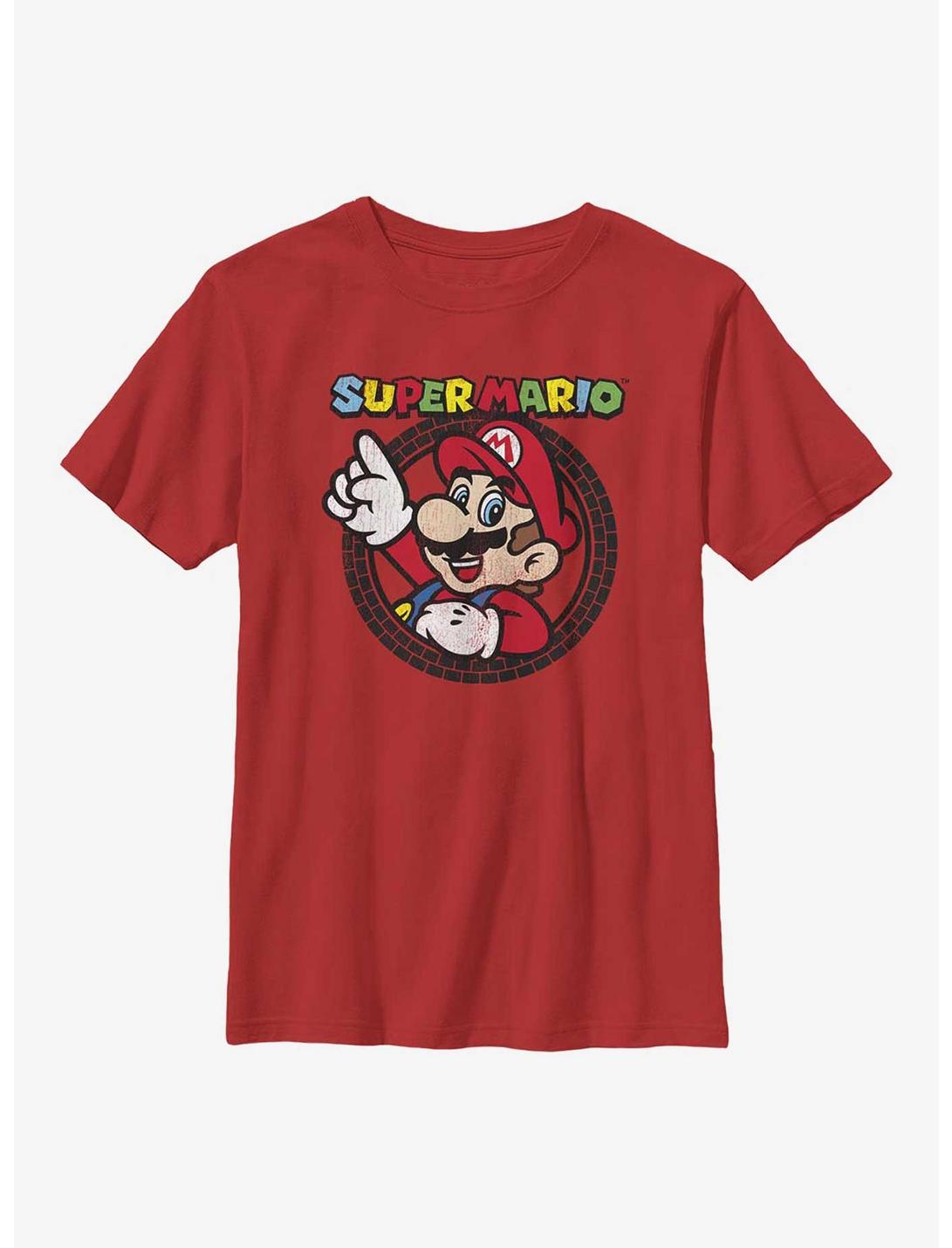 Nintendo Mario Tire Badge Youth T-Shirt, RED, hi-res