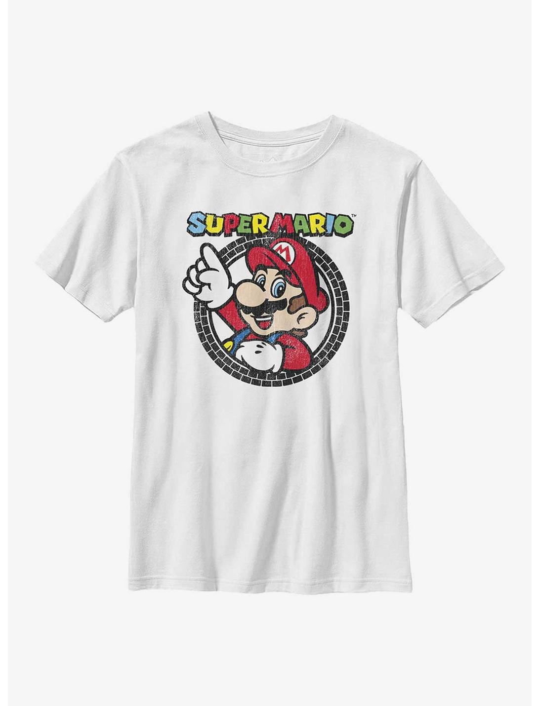 Nintendo Mario Tire Badge Youth T-Shirt, WHITE, hi-res
