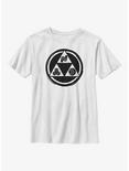 The Legend of Zelda Triforce Elements Logo Youth T-Shirt, WHITE, hi-res