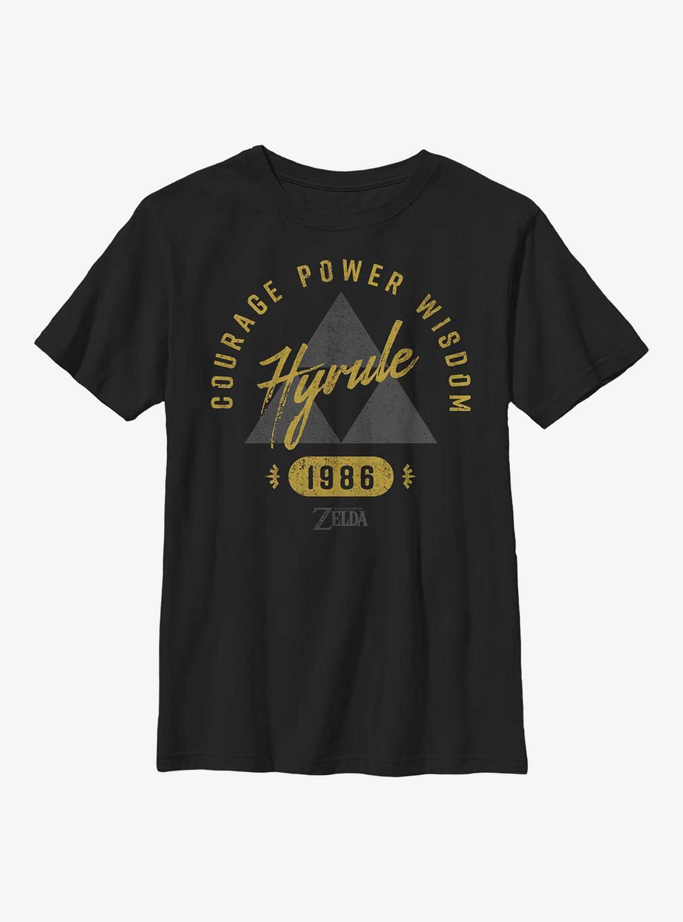 The Legend of Zelda Triforce Hyrule Youth T-Shirt, BLACK, hi-res