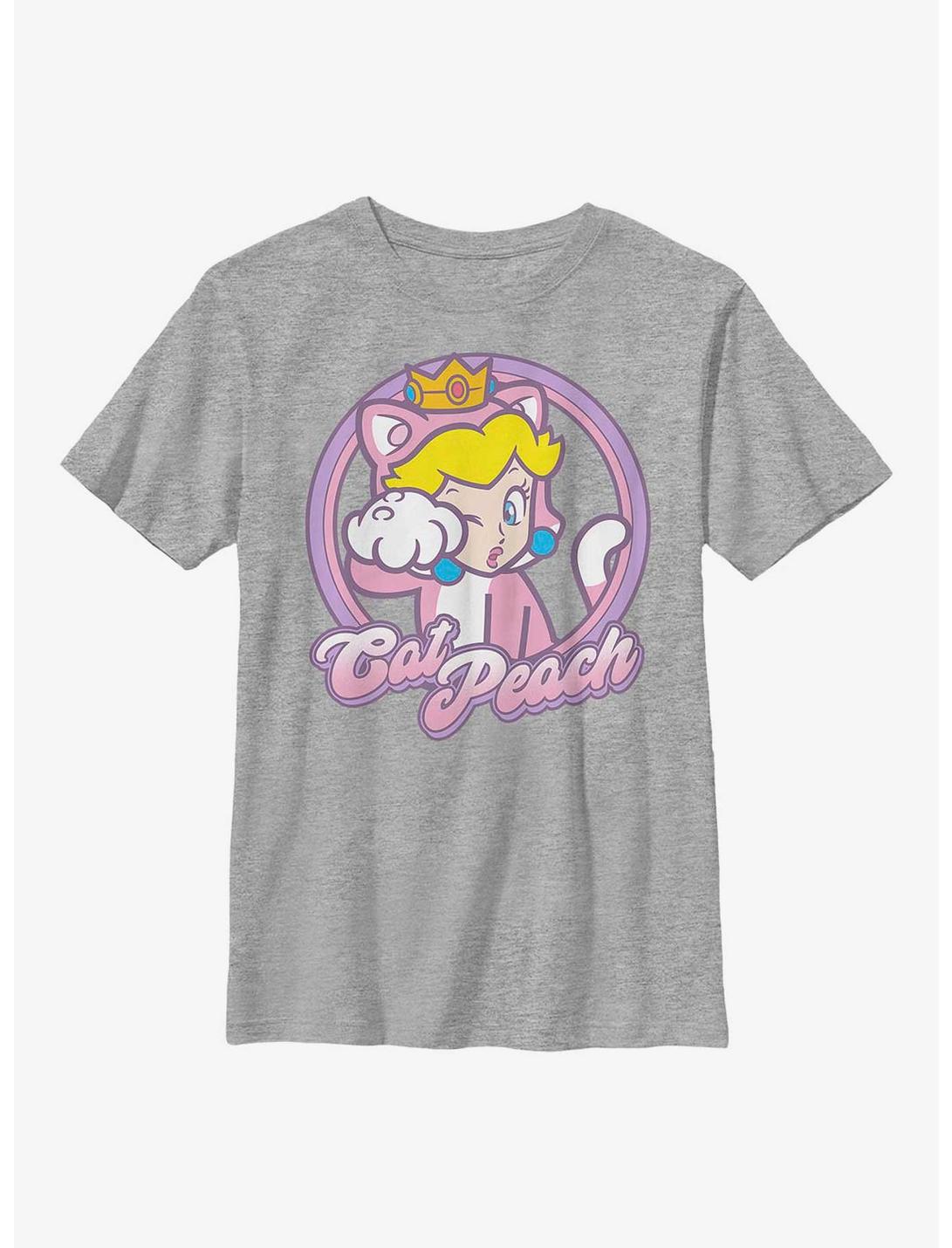 Nintendo Mario Kitty Princess Peach Youth T-Shirt, ATH HTR, hi-res