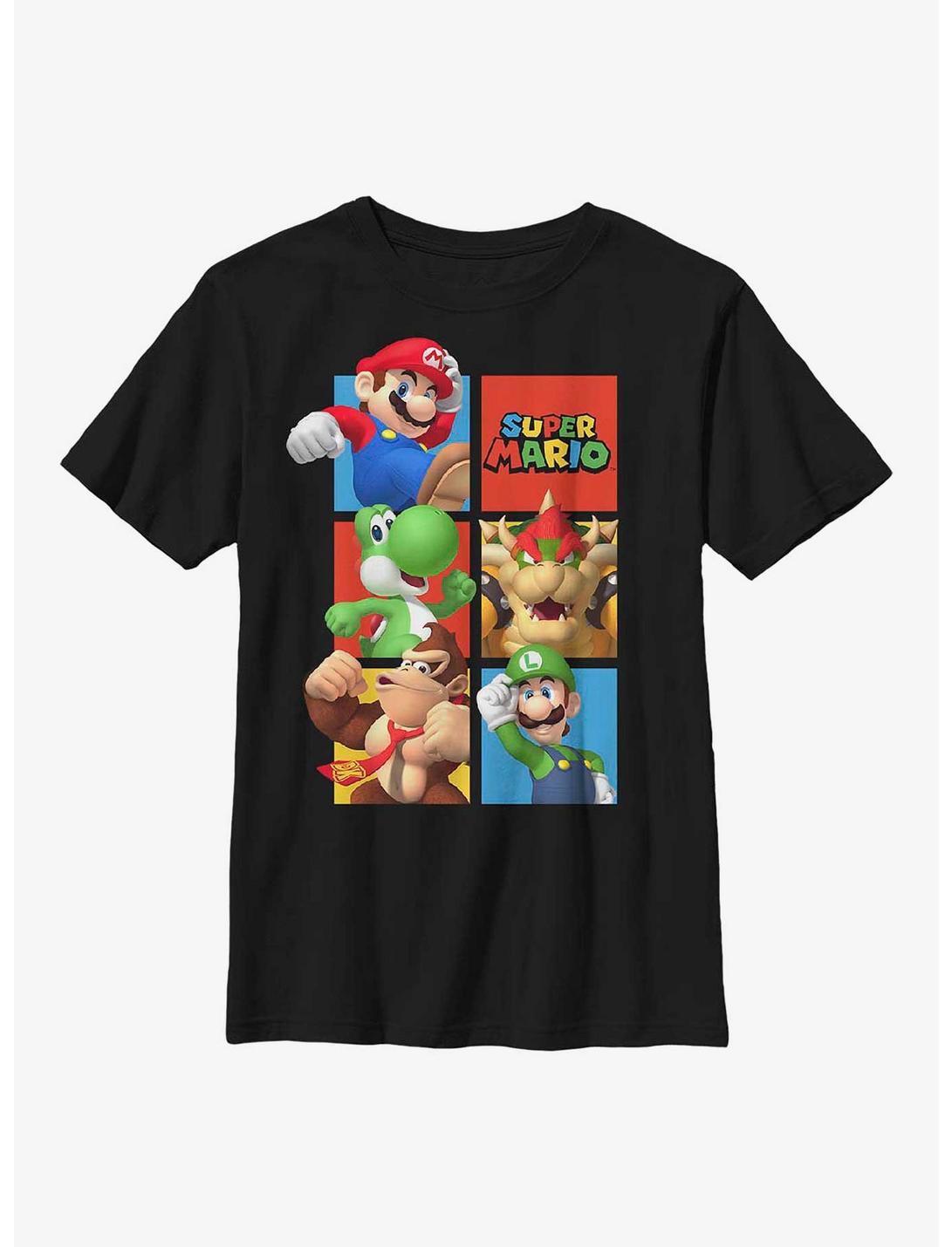 Nintendo Mario Snap Shot Youth T-Shirt, BLACK, hi-res