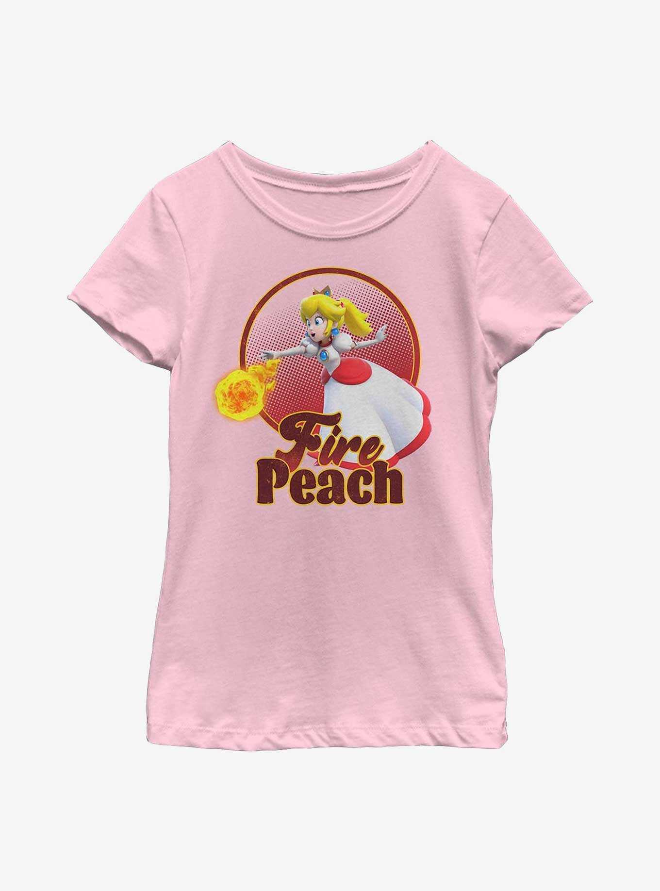 Nintendo Fire Peach Youth Girls T-Shirt, , hi-res