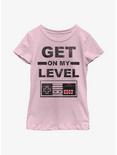 Nintendo Get On My Level Youth Girls T-Shirt, PINK, hi-res