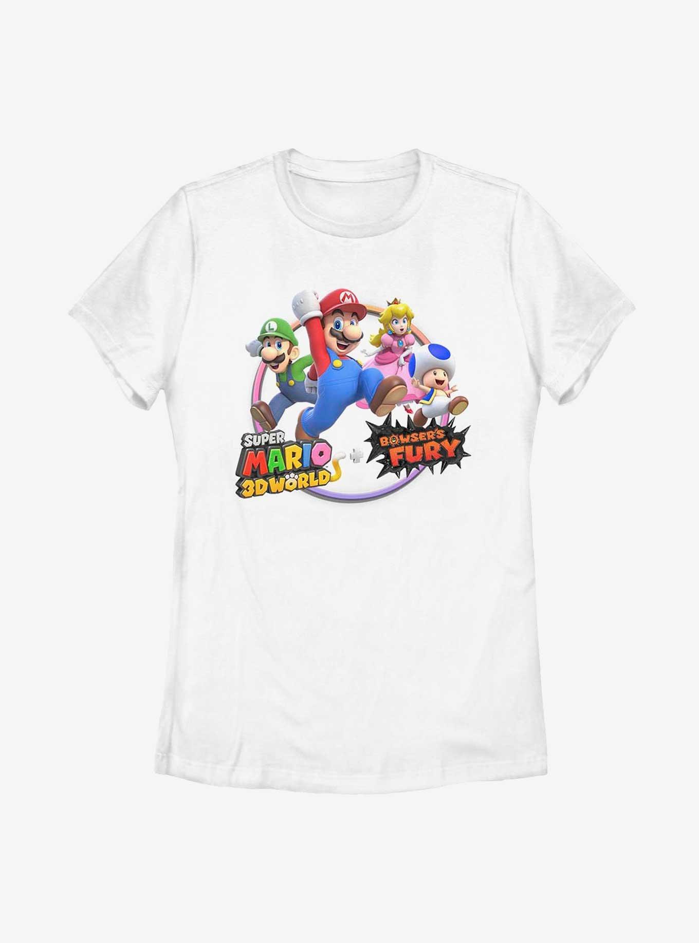 Nintendo Super Mario 3D World Bowser's Fury Womens T-Shirt, WHITE, hi-res