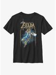 Nintendo The Legend of Zelda: Breath of the Wild Link Bow Youth T-Shirt, BLACK, hi-res