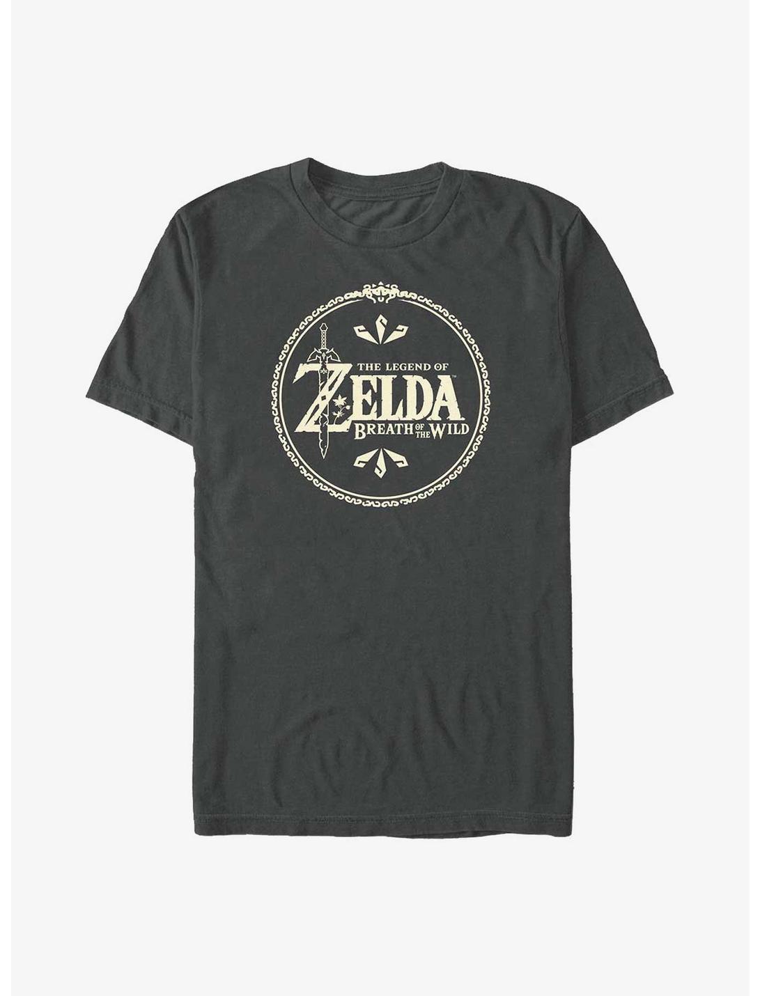 The Legend of Zelda: Breath of the Wild Logo T-Shirt, CHARCOAL, hi-res