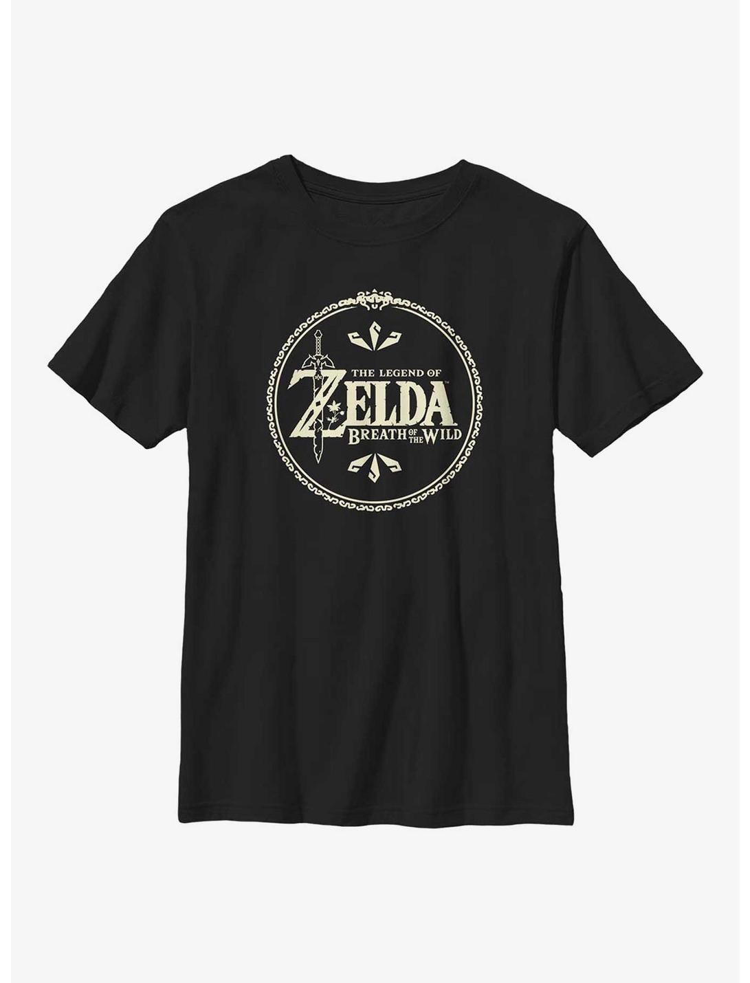 The Legend of Zelda: Breath of the Wild Logo Youth T-Shirt, BLACK, hi-res