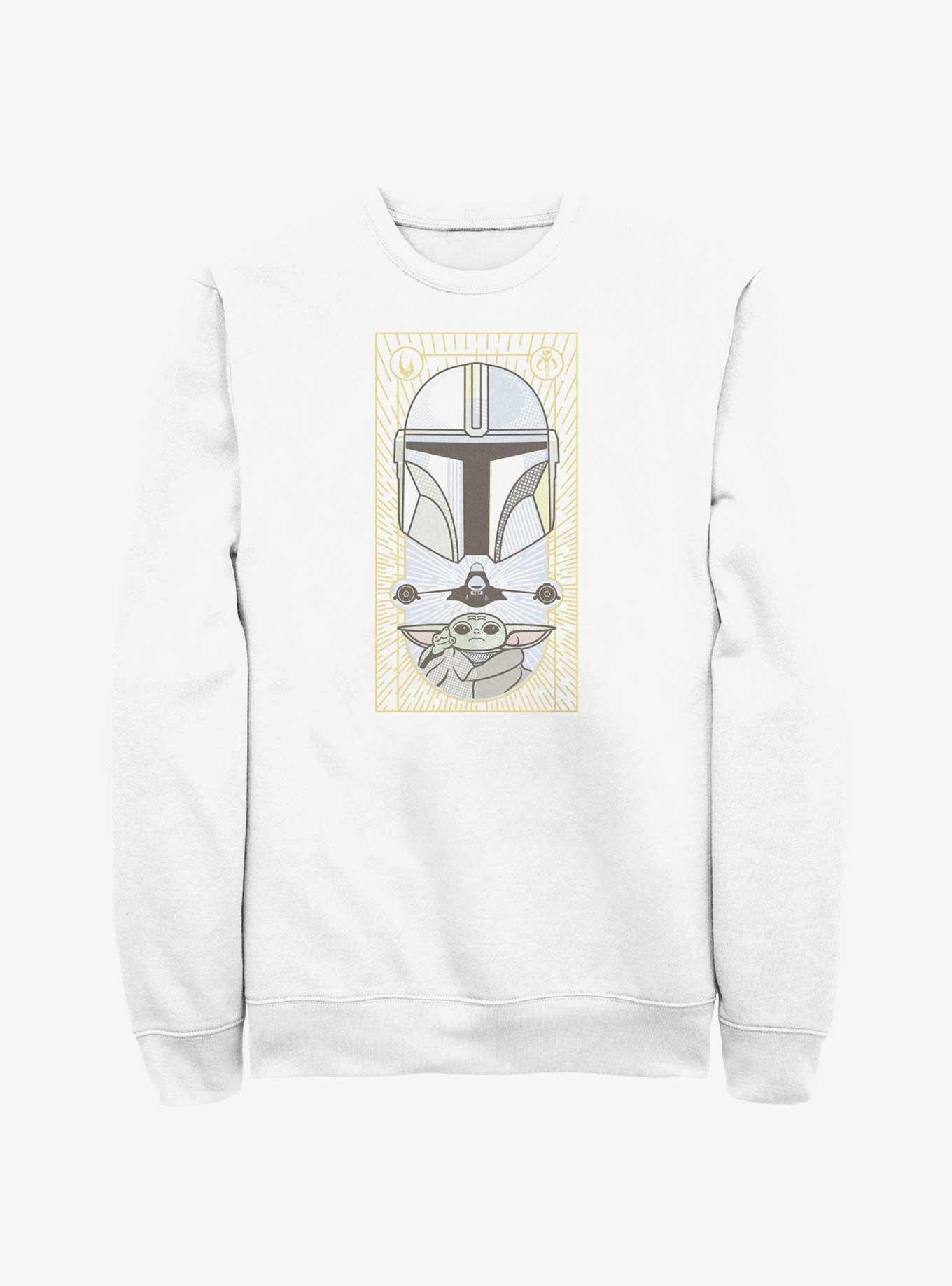 Star Wars The Mandalorian Grogu & Mando Clan Mudhorn Card Sweatshirt, , hi-res