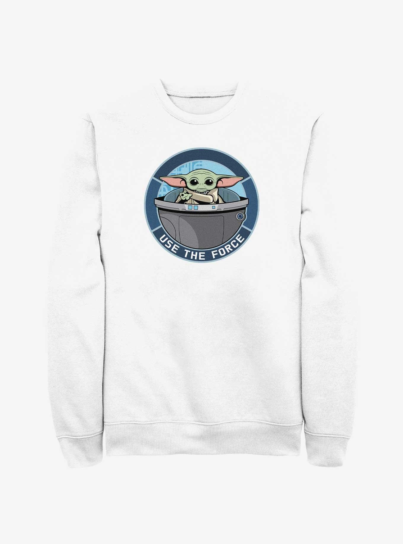 Star Wars The Mandalorian Grogu Use The Force Sweatshirt, WHITE, hi-res