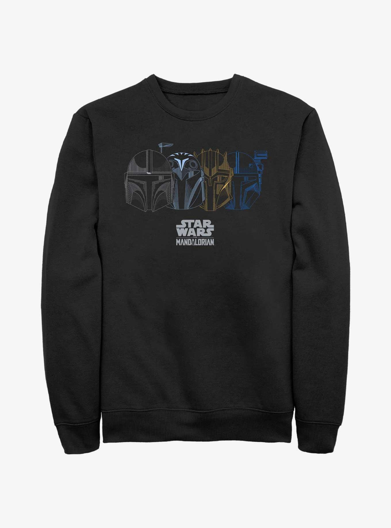 Star Wars The Mandalorian Helmet Logo Sweatshirt, BLACK, hi-res