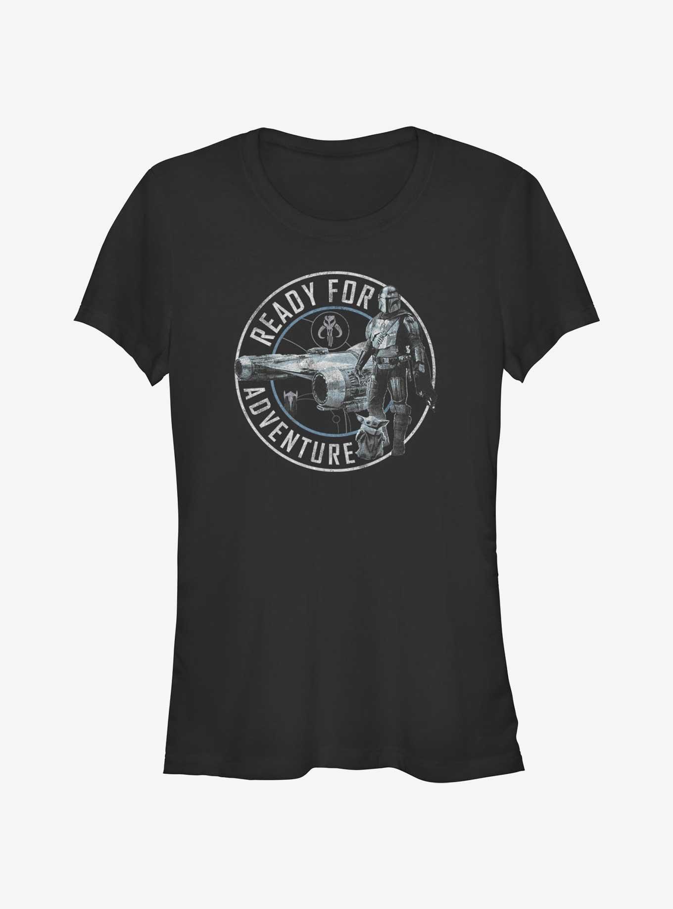 Star Wars The Mandalorian Adventure Cruiser Badge Girls T-Shirt, BLACK, hi-res